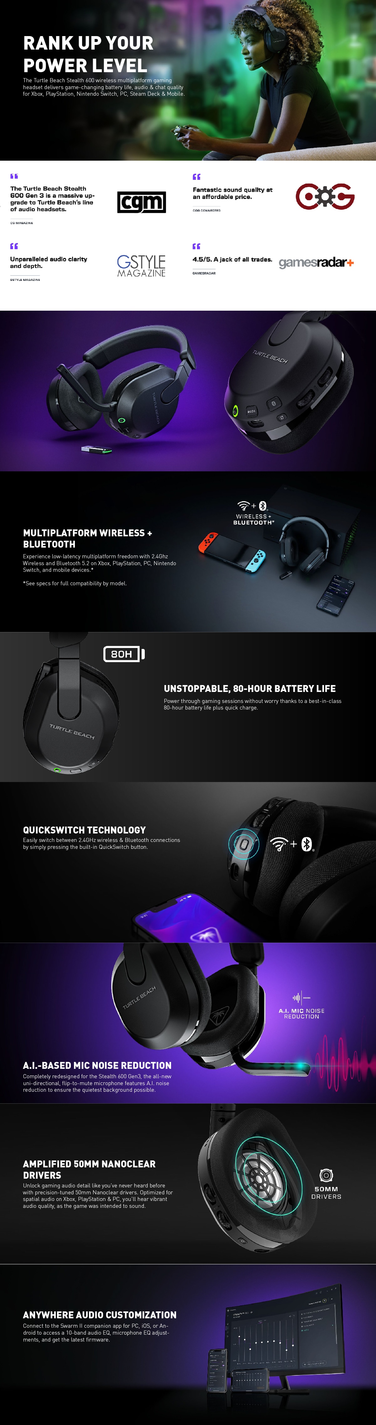 Turtle Beach Stealth 600 Gen3 Wireless Gaming Headset